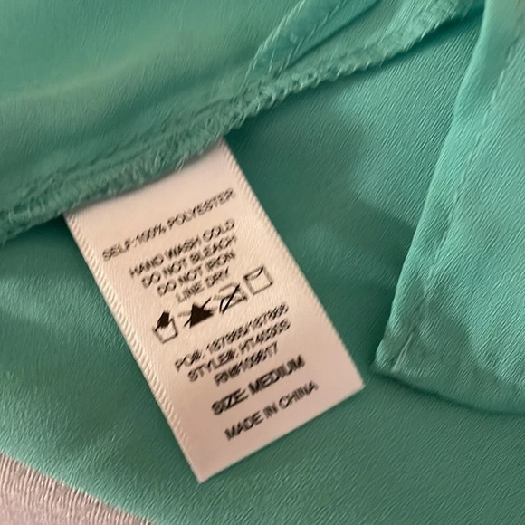 Shinestar womens Medium top shirt camisole vneck spaghetti strap layer aqua blue - Picture 5 of 6